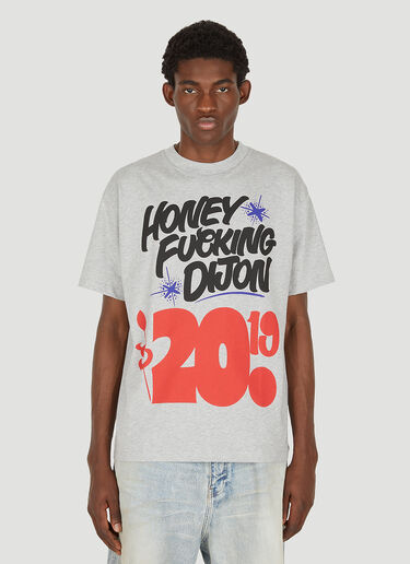 Honey Fucking Dijon x Peter Paid 徽标印花T恤 灰 hdj0350028