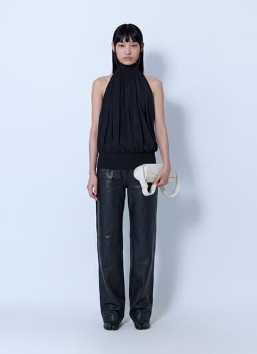 LN-CC® - Sportmax: High-Waist Leather Trousers - Black Sportmax High-Waist Leather Trousers Black spx0266211