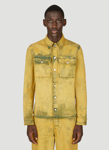 Dries Van Noten Distressed Denim Shirt Yellow dvn0156005