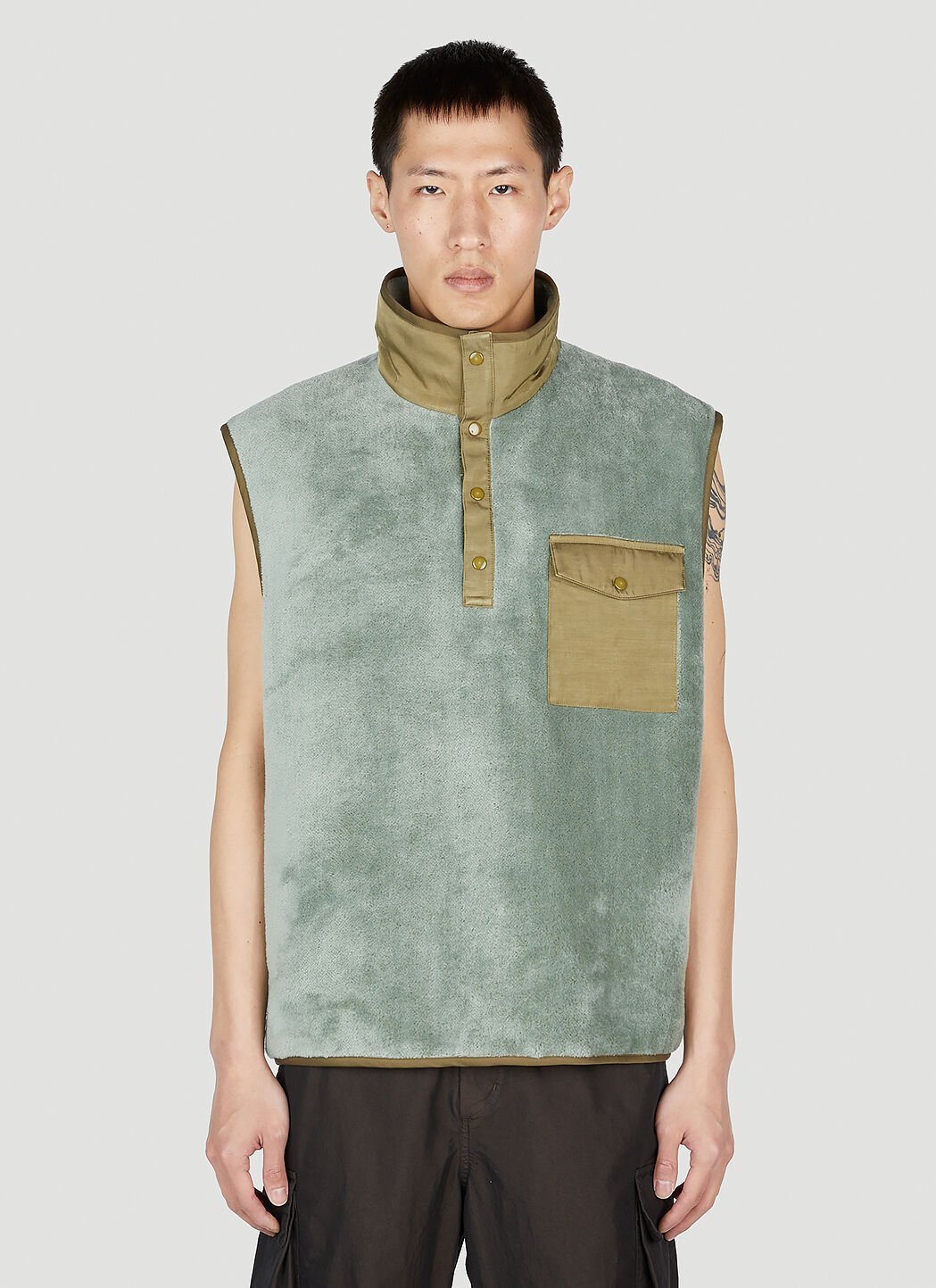 Visvim Men s Barlow Fleece Gilet in Green LN CC