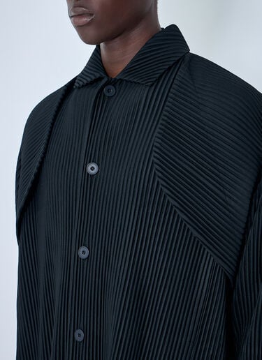 Homme Plissé Issey Miyake Pleated Button-Up Jacket Black hmp0164005