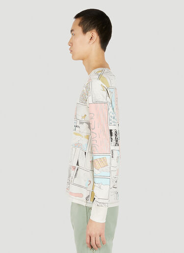 Graphic Lapped Long Sleeve T-Shirt Eckhaus Latta Graphic Lapped Long Sleeve T-Shirt White eck0150005