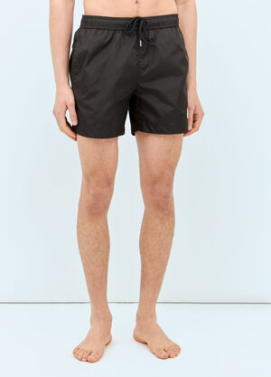 Moncler Logo Patch Swim Shorts Black mon0159035