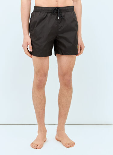Moncler Logo Patch Swim Shorts Black mon0157047