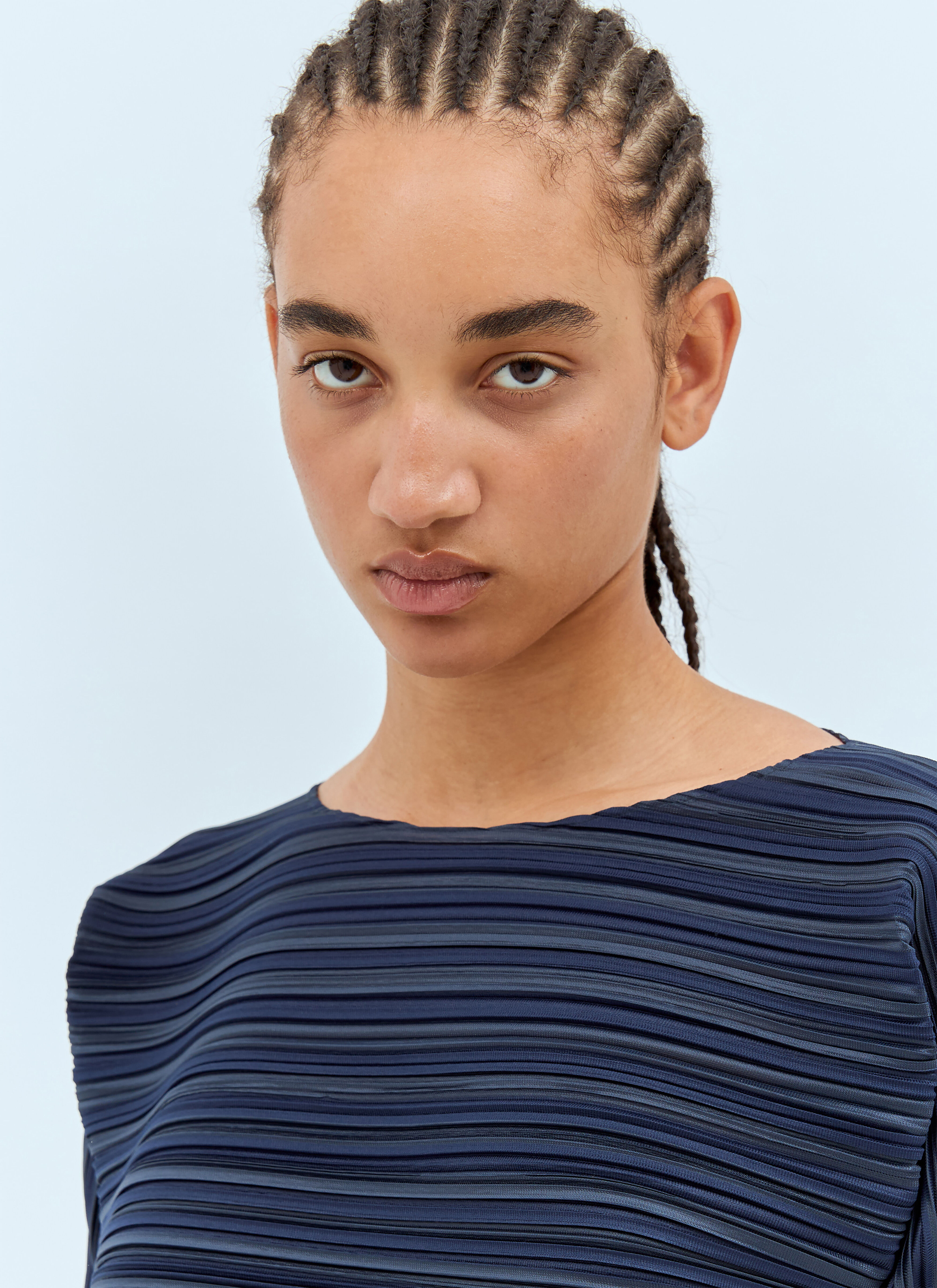 Pleats Please Issey Miyake Women's' Sheer Bounce Top in Blue