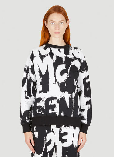 Alexander McQueen Graffiti Logo Print Sweatshirt Black amq0249015