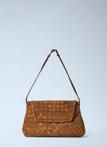 Bottega Veneta Giorno Suede Shoulder Bag Brown bov0263031