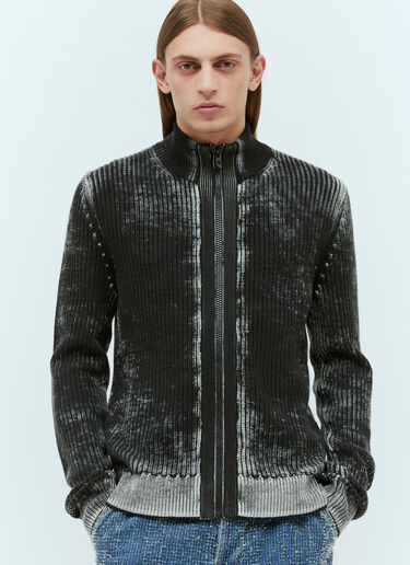 Diesel K-Arini Zip-Up Knit Sweater Black dsl0157020