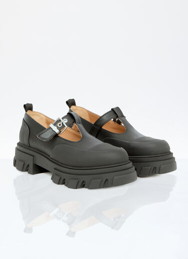 GANNI Cleated Mary-Jane Shoes Black gan0256028