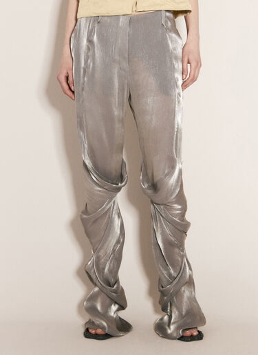 Kiko Kostadinov Orpheus Metallic Pants Silver kko0256002