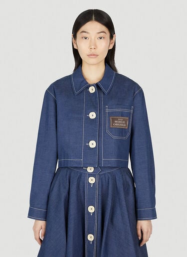 Gucci Cropped Denim Jacket Blue guc0251213