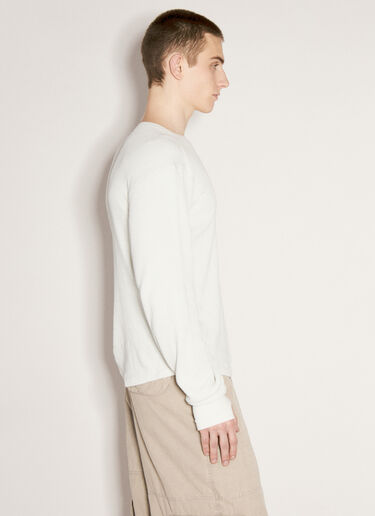 Entire Studios Thermal Long Sleeve T-Shirt White ent0155043