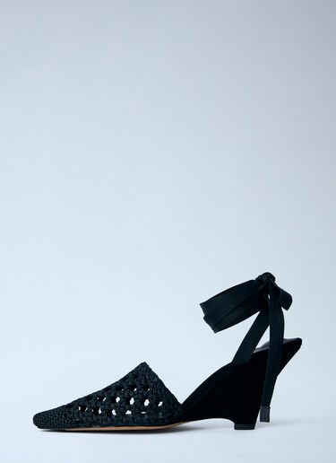 Jacquemus Woven Wedge Sandals Black jac0264036