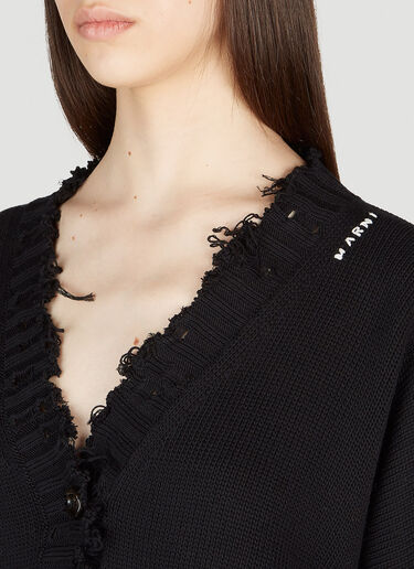 Marni Distressed Cardigan Black mni0253023