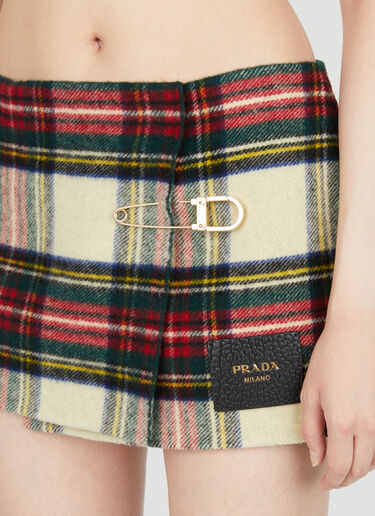 格纹迷你半身裙 Prada 格纹迷你半身裙 米色 pra0254010