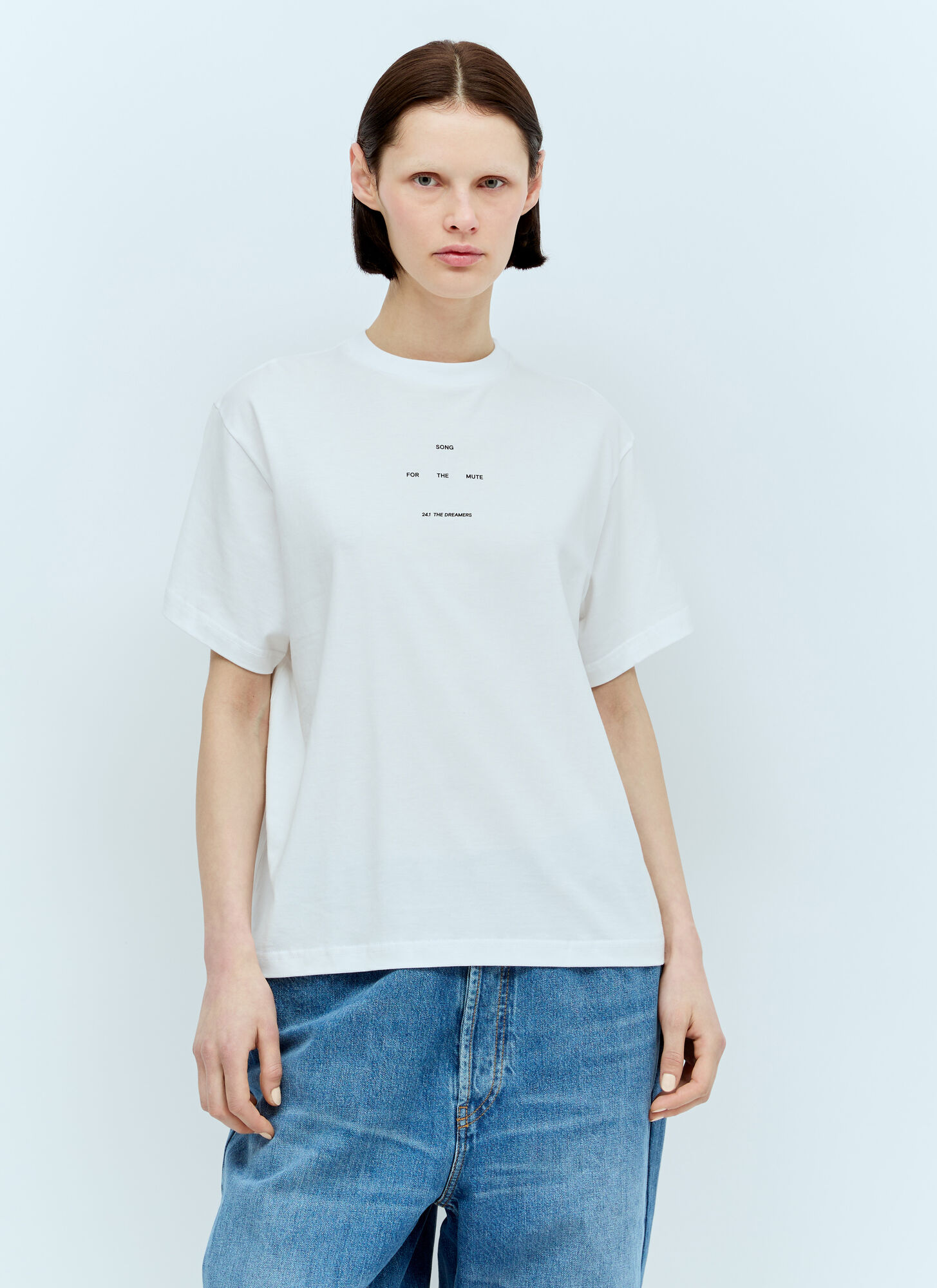Shop Song For The Mute Logo Print T-shirt In White