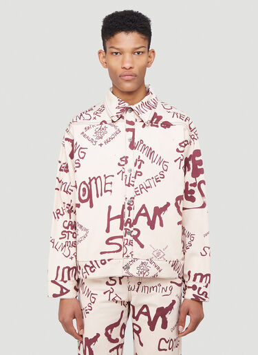 Come Tees Illustrative Snap Jacket Beige com0340001
