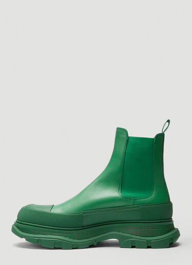 Alexander McQueen Leather Boots Green amq0146033