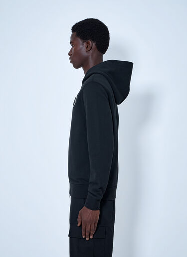LN-CC® - Moncler: Zip Hoodie with Logo Patch - Black Moncler Zip Hoodie with Logo Patch Black mon0165023
