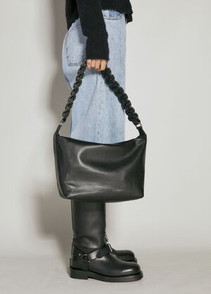 KARA XL Lattice Pouch Shoulder Bag Black kar0253008