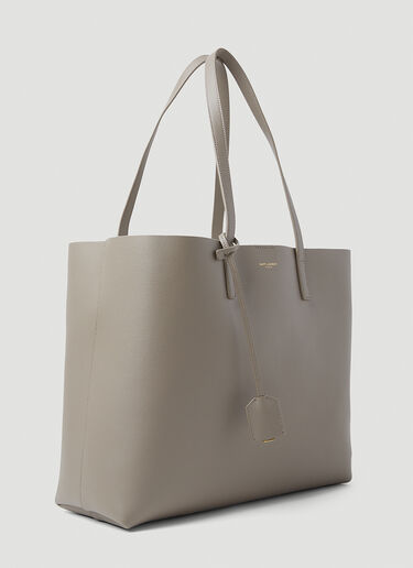 Saint Laurent Leather Shopping Tote Bag Grey sla0253086