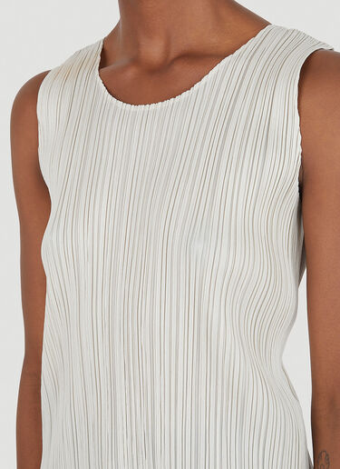 Pleats Please Issey Miyake スクープネック トップ グレー plp0246018