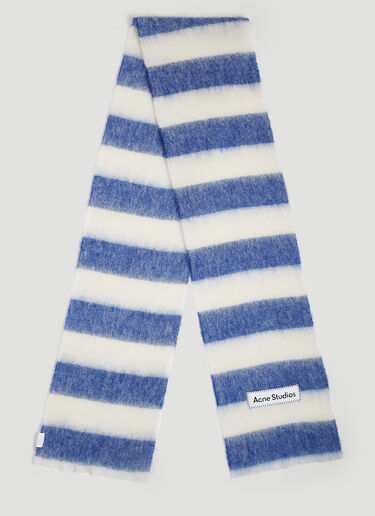 Acne Studios Striped Knit Scarf Blue acn0152055