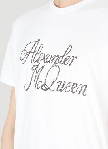 Alexander McQueen Script Logo T-Shirt White amq0148011