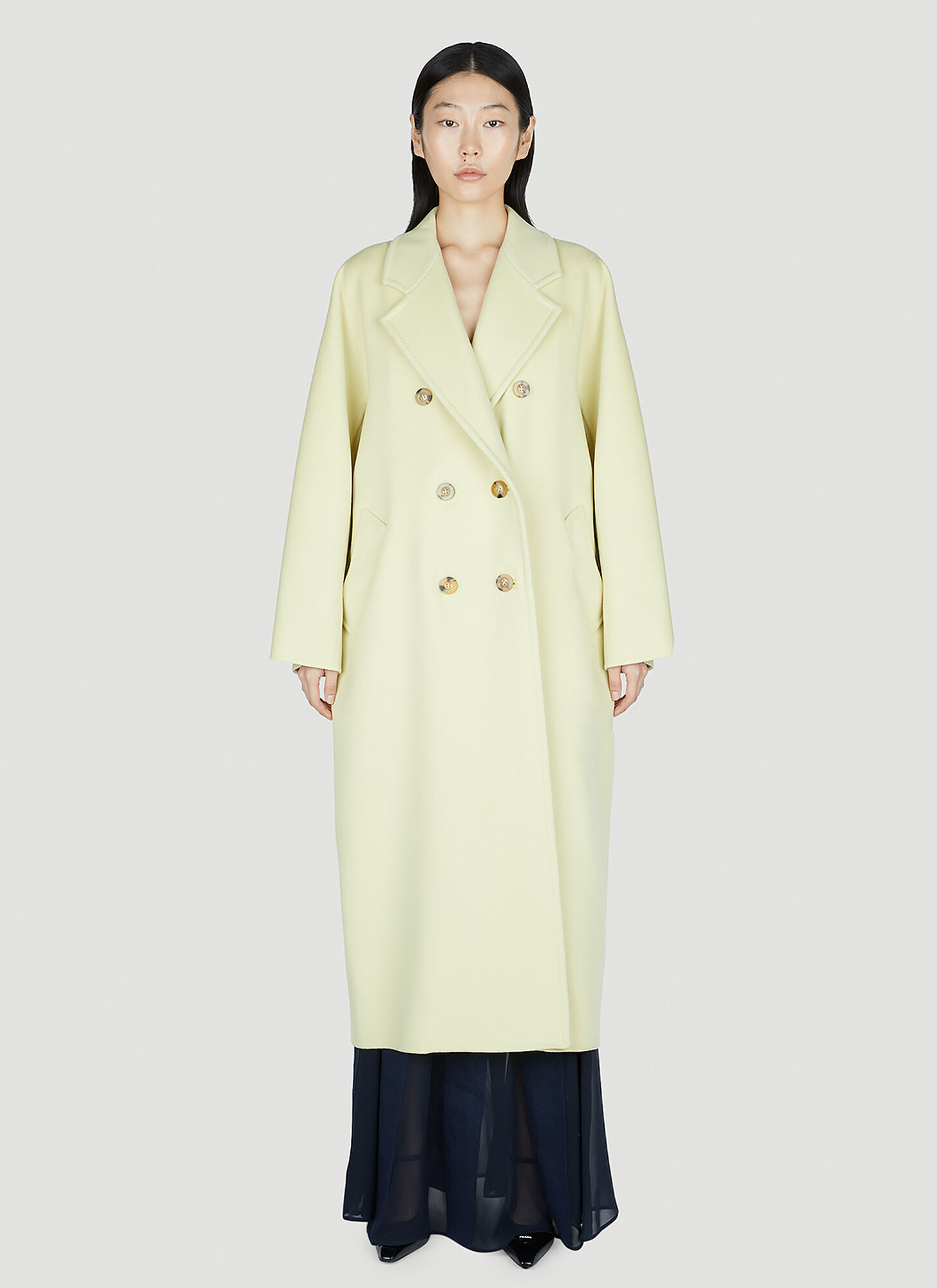 Max Mara Aia Coat In Yellow