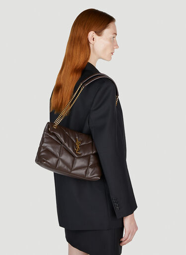 Saint Laurent Puffer Shoulder Bag Brown sla0251114