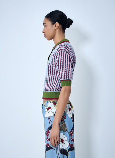 Marni Textured Knit Polo Sweater White mni0263010