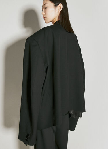 Balenciaga Cropped Wool Blazer Black bal0255003