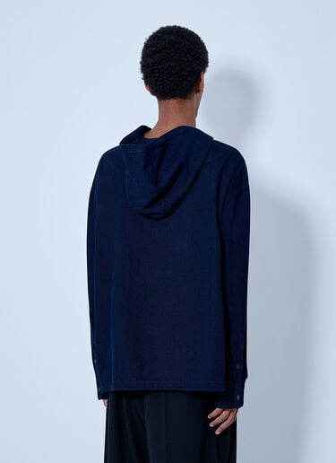 LN-CC® - Jacquemus: La Chemise Denim Chevron Jacket - Navy Jacquemus La Chemise Denim Chevron Jacket Navy jac0166008
