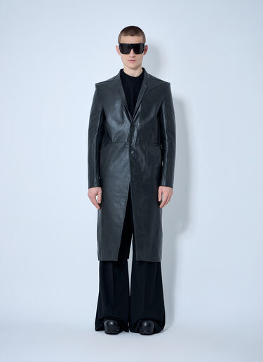 Rick Owens Leather Lido Coat Black ric0159001