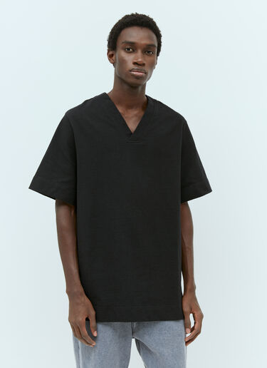 Jil Sander V Neck T-Shirt Black jil0155010