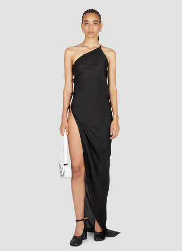 Taco One-shoulder Sheer Gown Rick Owens Taco One-shoulder Sheer Gown Black ric0253013