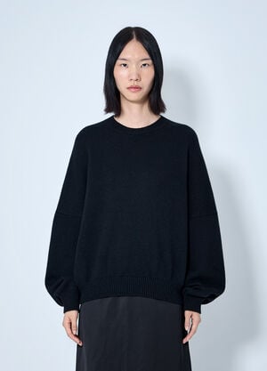 Khaite Oversized Wool-Blend Sweater Black kha0265013