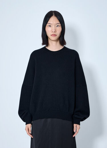 LN-CC® - Khaite: Oversized Wool-Blend Sweater - Black Khaite Oversized Wool-Blend Sweater Black kha0265013
