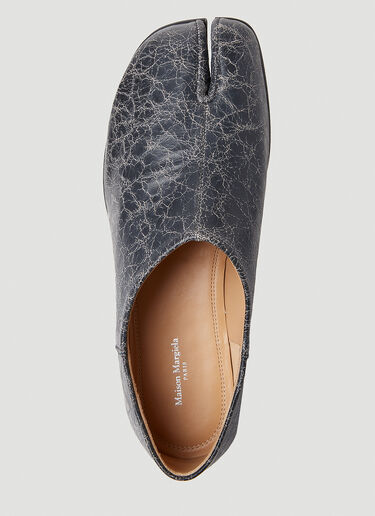 Maison Margiela Cracked Tabi Flats Black mla0151026