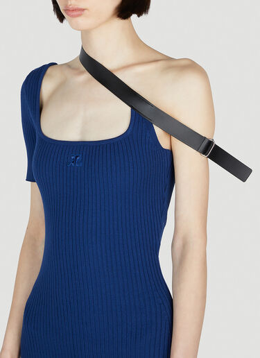 Courrèges 스트랩 리브드 드레스 블루 cou0252026
