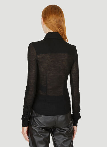 Saint Laurent Sheer Knit Shirt Black sla0249032