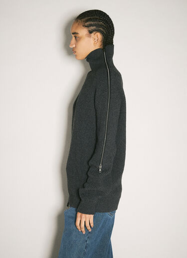Y/Project Zip-Insert Knit Sweater Grey ypr0358013