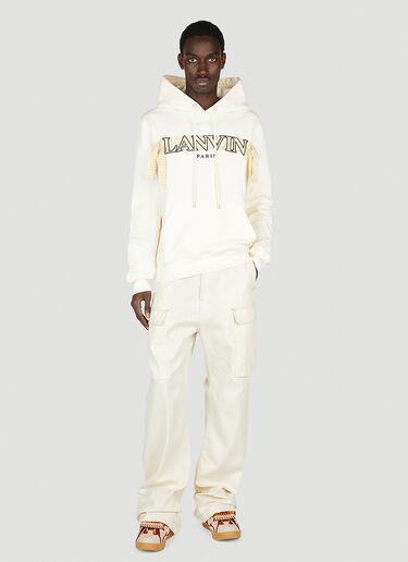 Lanvin Curb 刺绣饰带连帽运动衫 白色 lnv0152005
