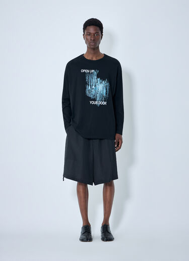Yohji Yamamoto Gusset Long Sleeve T-Shirt Black yoy0164005