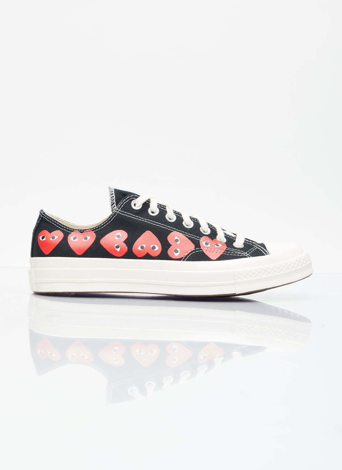 Shop Comme Des Garçons Play X Converse Multi-heart Chuck 70 Sneakers In Black
