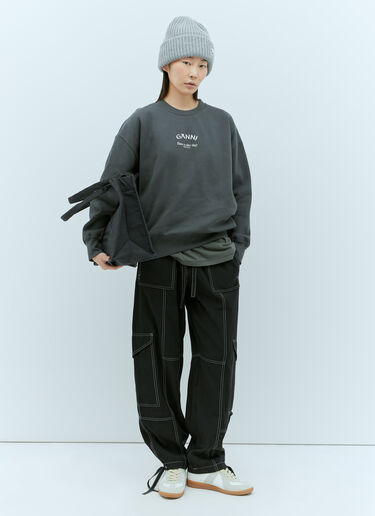 GANNI Isoli Oversized Sweatshirt Grey gan0255040