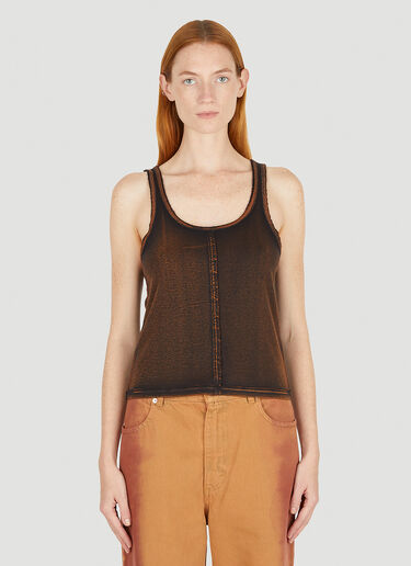 Eckhaus Latta Lapped Tank Top Brown eck0351003