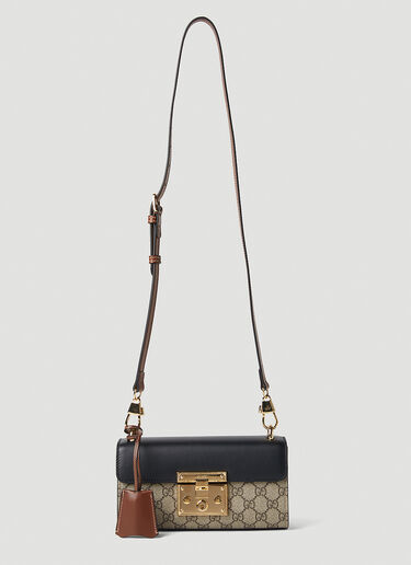 Padlock leather crossbody bag Gucci Brown in Leather - 33726327