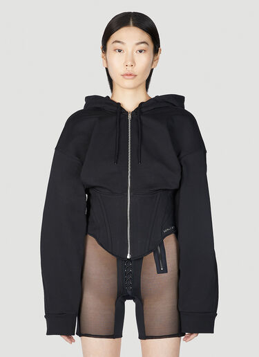 Mugler Corset Hooded Sweatshirt Black mug0251007