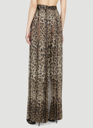 Dolce & Gabbana Pleated Leopard Print Pants Brown dol0251003